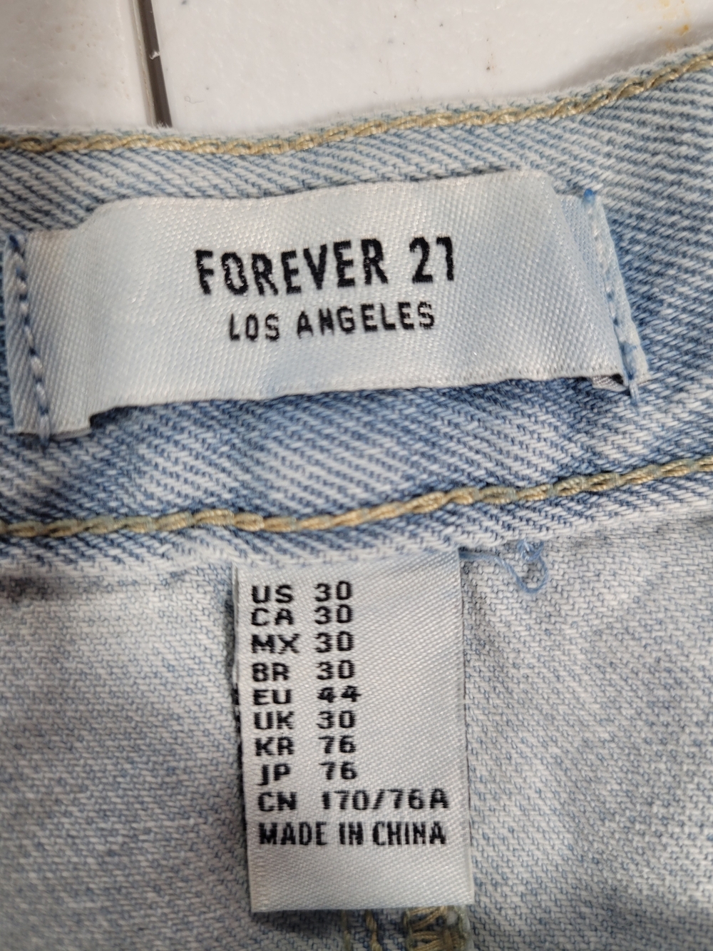 Forever 21 Light Blue Button-Front Denim Mini Skirt - Picture 2 of 4